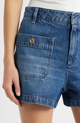 FRAME FRAME The Cruise Denim Shorts in Belief — Women Winter blue Shorts