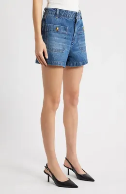 FRAME FRAME The Cruise Denim Shorts in Belief — Women Winter blue Shorts
