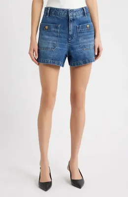 FRAME FRAME The Cruise Denim Shorts in Belief — Women Winter blue Shorts