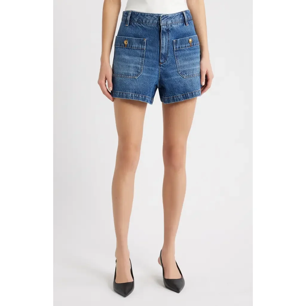 FRAME FRAME The Cruise Denim Shorts in Belief — Women Winter blue Shorts