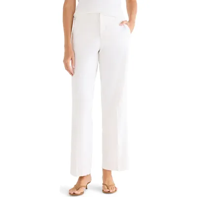 NIC+ZOE NIC+ZOE Lenox Linen Blend Pants in Milk White — Women Winter white Pants