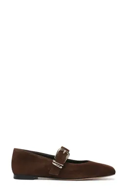 Vince Vince Daniela Mary Jane Flat in Clove Suede — Women Autumn chocolate Shoes