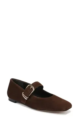 Vince Vince Daniela Mary Jane Flat in Clove Suede — Women Autumn chocolate Shoes