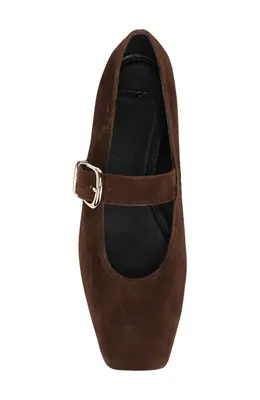 Vince Vince Daniela Mary Jane Flat in Clove Suede — Women Autumn chocolate Shoes