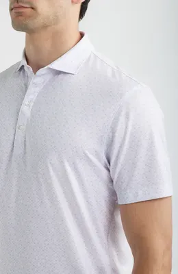 johnnie-O johnnie-O Pip Floral Performance Jersey Polo in Viola — Men Winter white Tops
