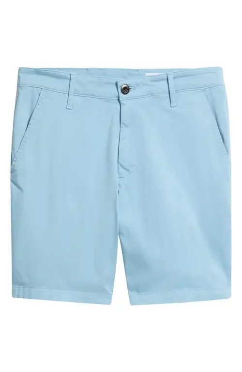 AG AG Wanderer 8.5-Inch Stretch Cotton Chino Shorts in Sulfur Fresh Water — Men Summer silver Shorts