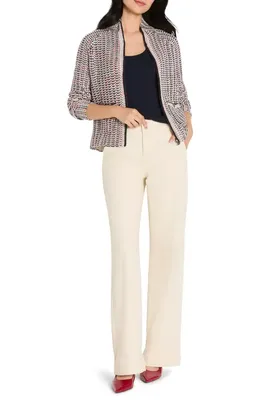 NIC+ZOE NIC+ZOE Tuck Stitch Colorwheel Knit Jacket in Red Multi — Women Autumn red Outerwear
