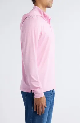 johnnie-O johnnie-O Hybrid Performance Quarter Zip Hoodie in Cabo — Men Spring pink Tops