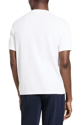 Theory Theory Damian Tactile Crewneck T-Shirt in Winter Ivory — Men Winter white Tops