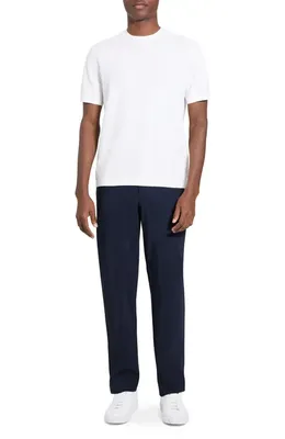 Theory Theory Damian Tactile Crewneck T-Shirt in Winter Ivory — Men Winter white Tops