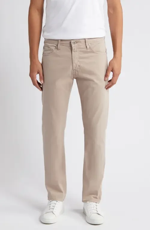 AG AG Everett Stretch Sateen Slim Straight Pants in Sparrow Brown — Men Autumn beige Pants