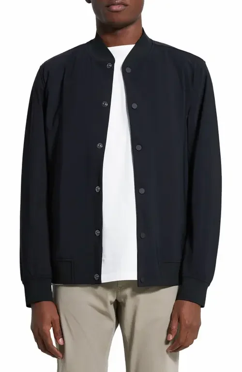 Theory Theory Murphy Precision Bomber Jacket in Black - 001 — Men Winter black Outerwear