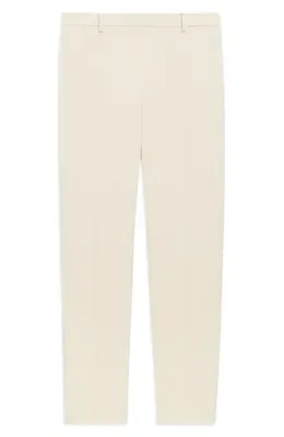 Theory Theory Tailored Slim Fit Trousers in Rice — Women Spring white Trousers & Chinos