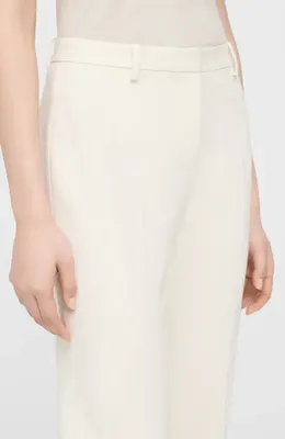 Theory Theory Tailored Slim Fit Trousers in Rice — Women Spring white Trousers & Chinos