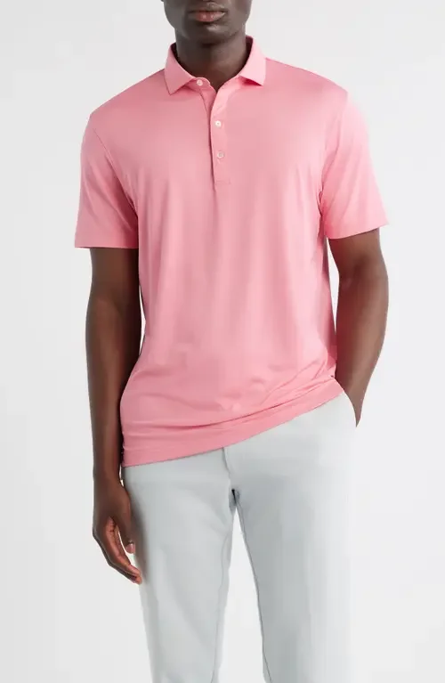 johnnie-O johnnie-O Birdie Classic Fit Performance Polo in Azalea — Men Spring pink Tops