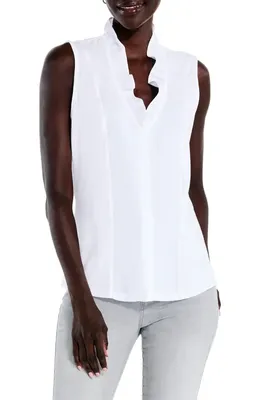 NIC+ZOE NIC+ZOE Ruffled Around Sleeveless Top in Paper White — Women Winter white Tops