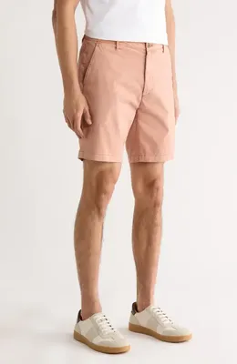 AG AG Wanderer 8.5-Inch Stretch Cotton Chino Shorts in Sulfur Faded Salmon — Men Spring pink Shorts