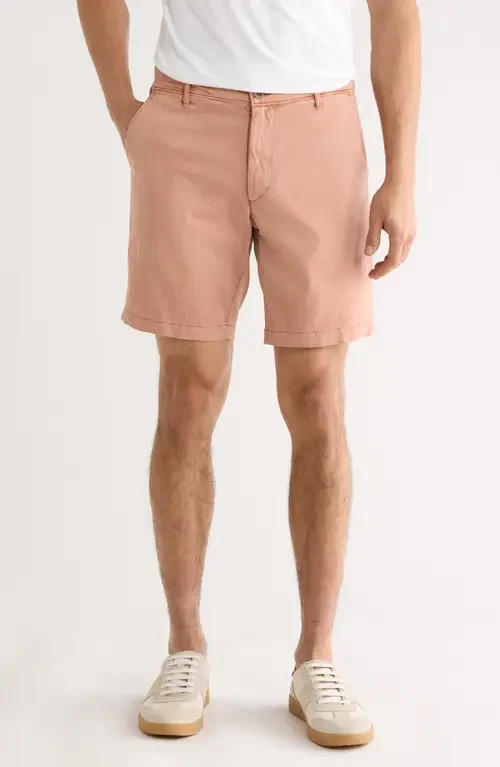 AG AG Wanderer 8.5-Inch Stretch Cotton Chino Shorts in Sulfur Faded Salmon — Men Spring pink Shorts