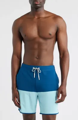 johnnie-O johnnie-O Tully Colorblock Swim Trunks in Sport Navy — Men Summer navy Swimwear