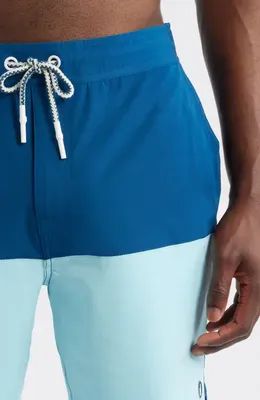 johnnie-O johnnie-O Tully Colorblock Swim Trunks in Sport Navy — Men Summer navy Swimwear