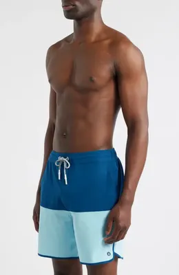 johnnie-O johnnie-O Tully Colorblock Swim Trunks in Sport Navy — Men Summer navy Swimwear