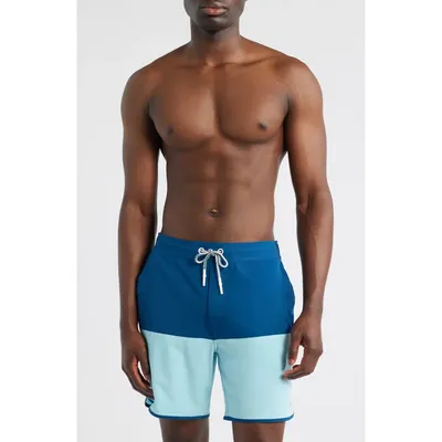 johnnie-O johnnie-O Tully Colorblock Swim Trunks in Sport Navy — Men Summer navy Swimwear