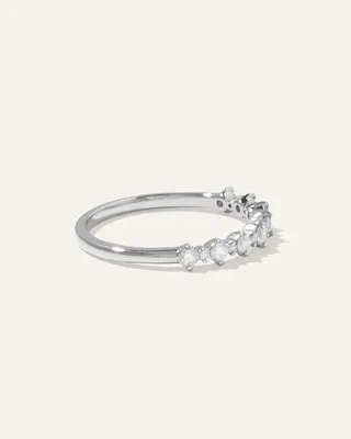 Quince Quince | Women's 14K Gold Lab Grown Diamond Alternating Round Band Rings in White Gold — Women Winter ivory Jewelry