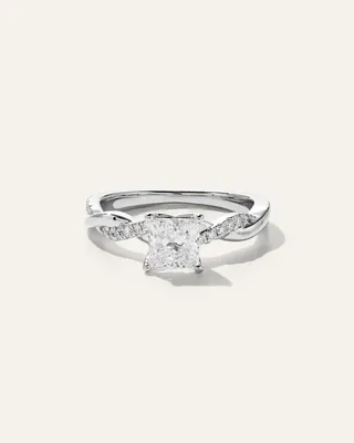 Quince Quince Women's Lab Grown Diamond Princess Twisted Engagement Ring 1ct in Platinum — Women Summer white Accessories