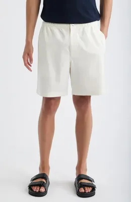 Theory Theory Easy Elastic Waist Cotton Shorts in Winter Ivory - 2H5 — Men Winter white Shorts