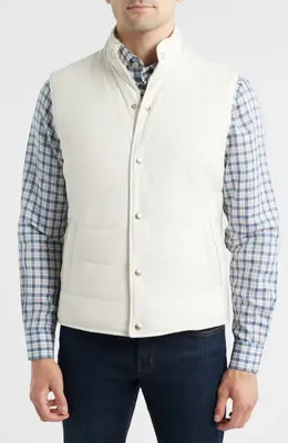johnnie-O johnnie-O Sandhills Quilted Snap-Up Vest in Stone — Men Spring white Outerwear