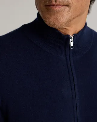 Quince Quince | Men's Mongolian Cashmere Full Zip Sweater in True Navy — Men Winter navy Sweaters & Knits