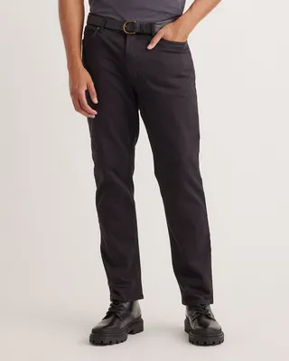 Quince Quince | Men's Comfort Stretch Traveler 5-Pocket Pants Straight in Black — Men Winter black Trousers & Chinos
