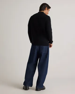 Quince Quince | Men's Mongolian Cashmere Full Zip Sweater in Black — Men Winter black Sweaters & Knits
