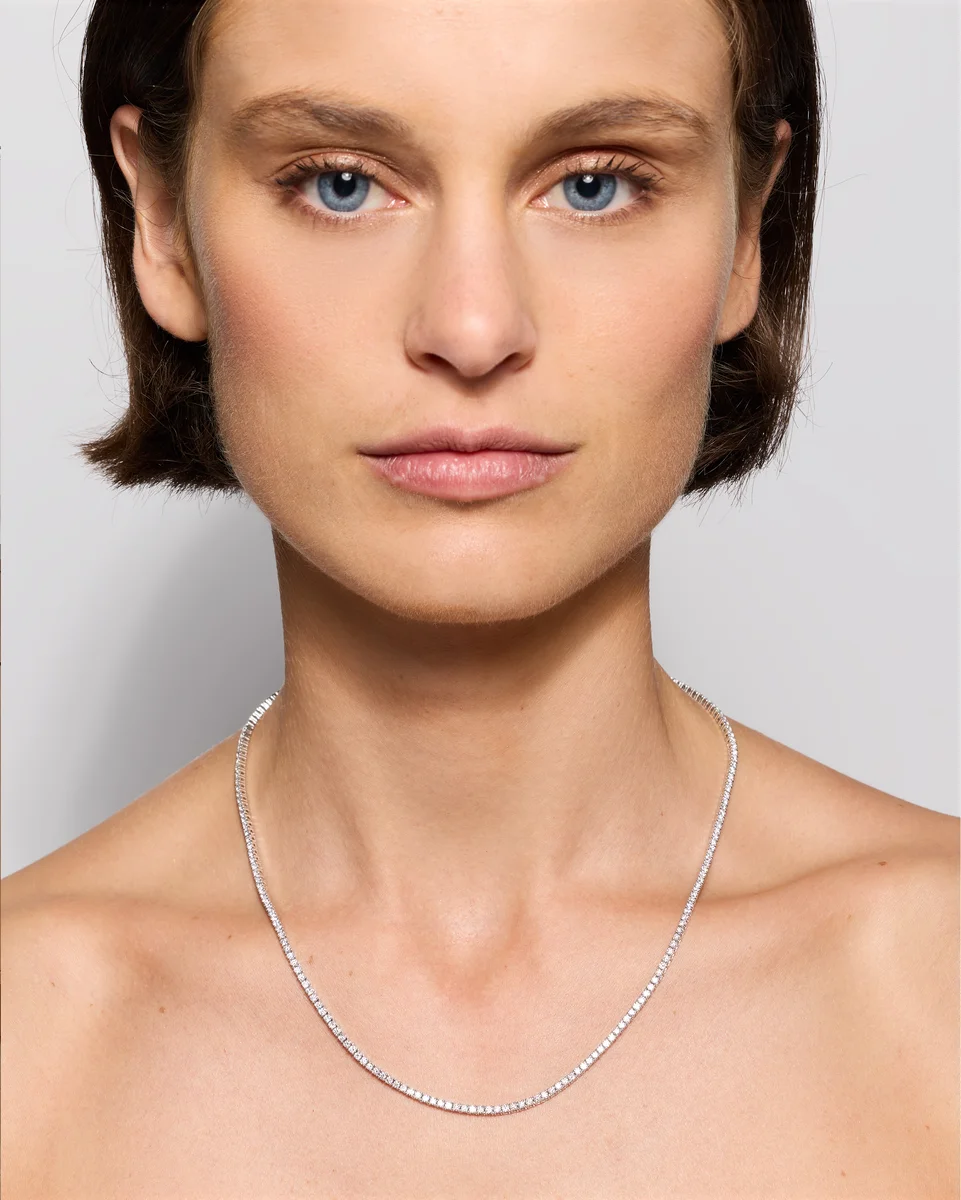 Quince Quince | Women's 14K Gold Lab Grown Diamond Tennis Necklace 5ctw in White Gold — Women Summer white Accessories