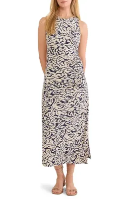 NIC+ZOE NIC+ZOE Contrast Swirl Sleeveless Midi Dress in Neutral Multi — Women Summer white Dresses