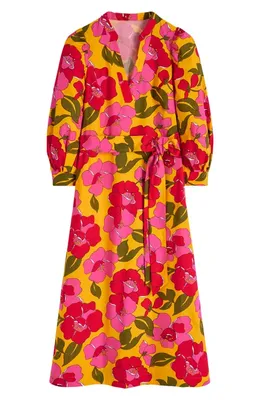 Boden Boden Octavia Floral Cotton Dress in Yellow Radiant Bloom — Women Spring yellow Dresses