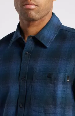 AG AG Aiden Plaid Cotton Button-Up Shirt in Gradient Plaid Navy Multi — Men Winter navy Tops