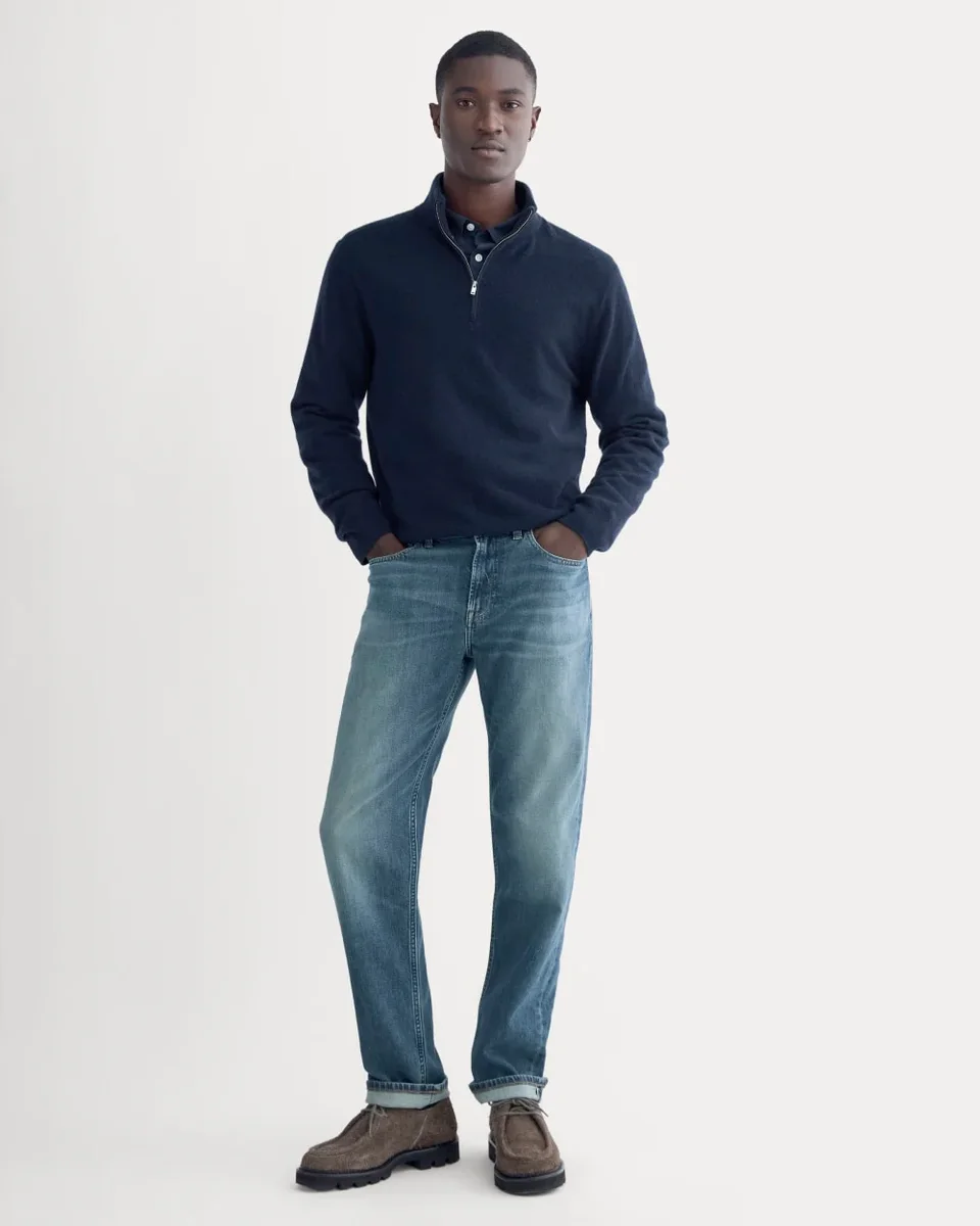 Everlane Everlane Selvedge Straight Fit Jean in Drake Vintage Mid Wash — Summer teal Jeans & Denim