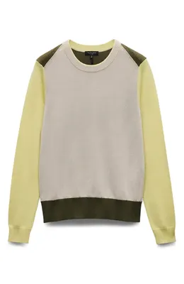 rag & bone rag & bone Taron Colorblock Wool Sweater in Oatmeal Multi — Women Autumn ivory Sweaters & Knits