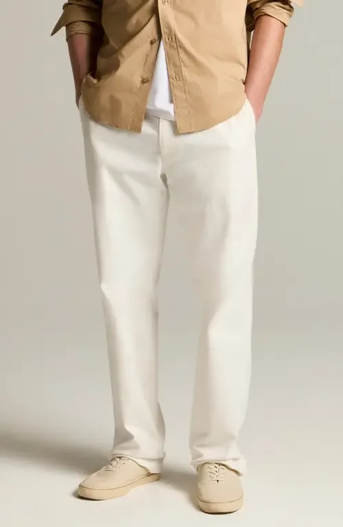 Vince Vince Louie Cotton & Linen Chinos in Blanco — Men Spring ivory Trousers & Chinos