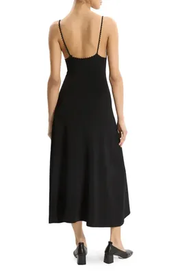 Theory Theory Embroidered Detail Midi Dress in Black - 001 — Women Winter black Dresses