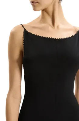 Theory Theory Embroidered Detail Midi Dress in Black - 001 — Women Winter black Dresses