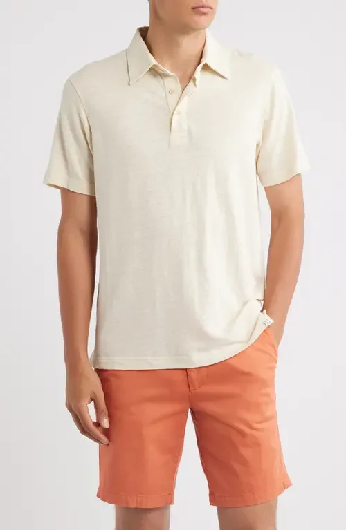 AG AG Bryce Stretch Cotton Polo in Champagne — Men Spring ivory Tops