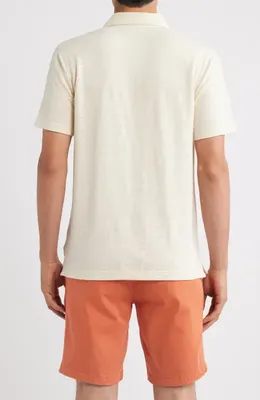 AG AG Bryce Stretch Cotton Polo in Champagne — Men Spring ivory Polos