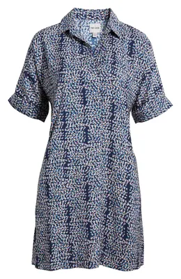 NIC+ZOE NIC+ZOE Devon Block Party Print Dress in Indigo Multi — Women Summer navy Dresses