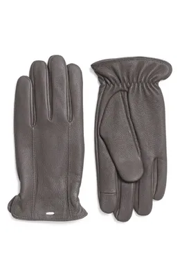 rag & bone rag & bone Evan Leather Gloves in Dark Grey — Men Winter black Accessories