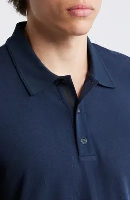 rag & bone rag & bone Slim Fit Tech Piqué Polo in Salute — Men Winter navy Polos