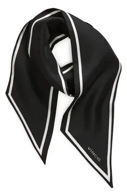 Vince Vince Stripe Silk Scarf in 001Blk — Women Winter black Accessories