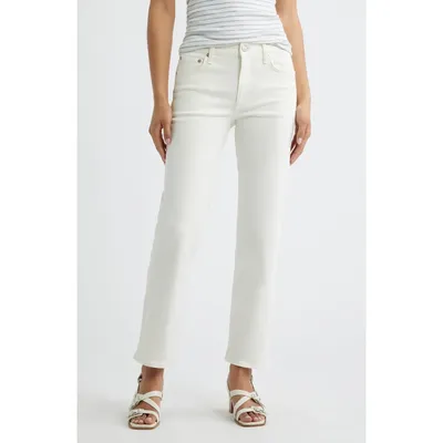rag & bone rag & bone Harlow Mid Rise Ankle Straight Jeans in White — Women Winter white Pants