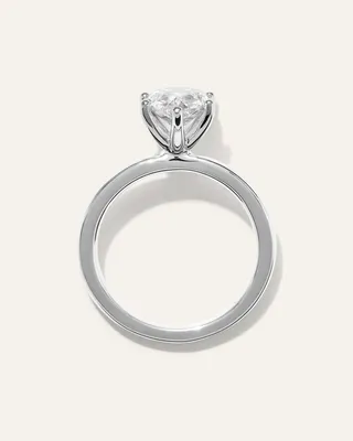Quince Quince | Women's Lab Grown Diamond Pear Comfort Fit Engagement Ring 2.5ct in White Gold — Women Summer ivory Accessories